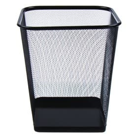 Корзина для бумаг, сетка, металл, квадратная, черная, 17 л