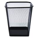 Корзина для бумаг, сетка, металл, квадратная, черная, 17 л