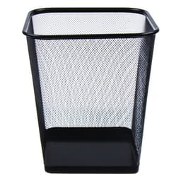 Корзина для бумаг, сетка, металл, квадратная, черная, 17 л