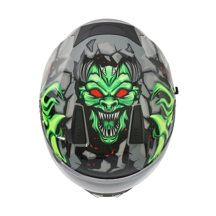 Шлем интеграл с двумя визорами, размер XXL (61), модель BLD-M67E, черно-зеленый