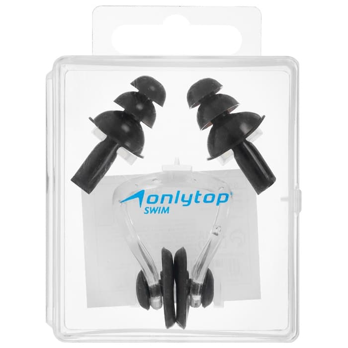 Набор для плавания ONLYTOP: зажим для носа, беруши, цвета МИКС