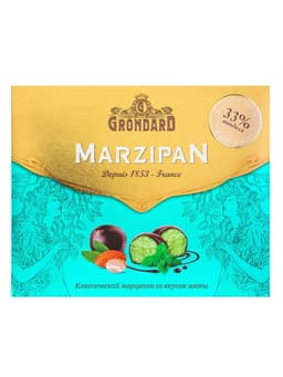 Конфеты подарочные новогодние глазированные марципановые, мятные, 126 г
