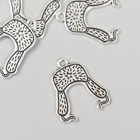 Металлический элемент, декоративная подвеска «Арт Узор. Шапка ушанка со звездой», 2.4×2.6 см