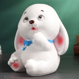 Копилка для денег «Зайка», гипс, белая