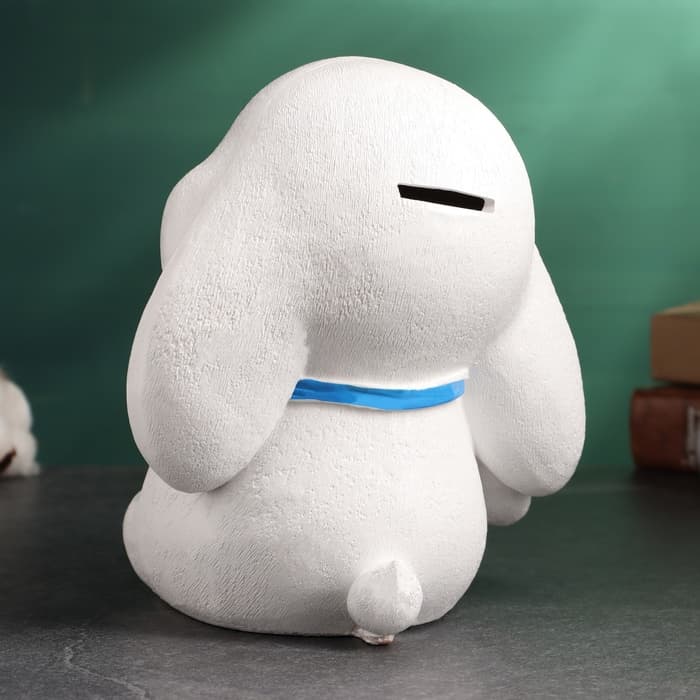 Копилка для денег «Зайка», гипс, белая