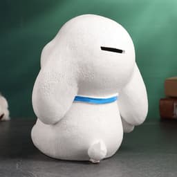 Копилка для денег «Зайка», гипс, белая