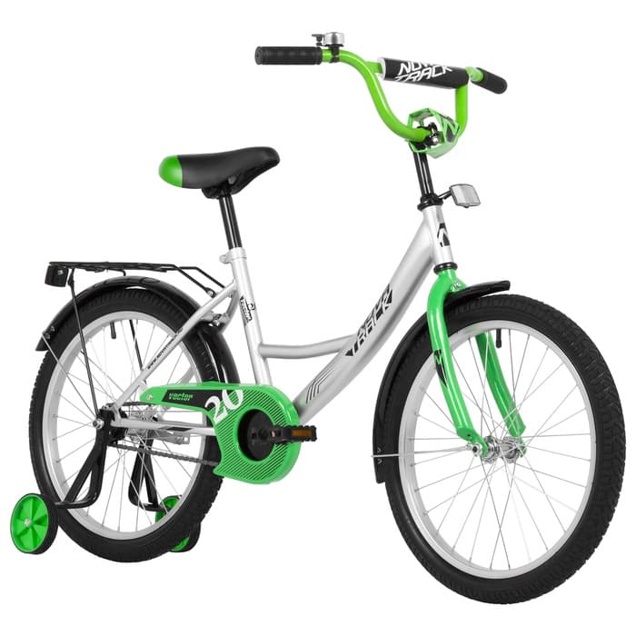 Велосипед детский Novatrack VECTOR, диаметр колёс 20", со съёмными колёсами, серебристый