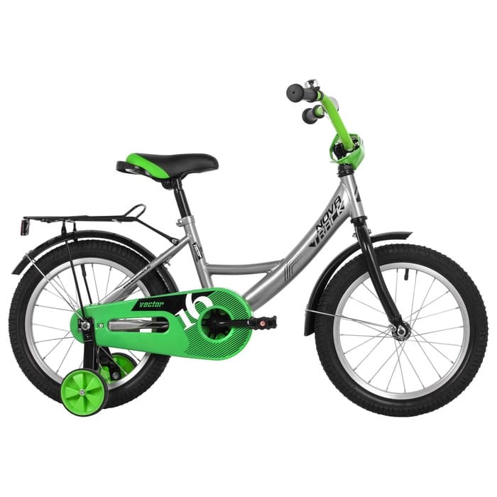 Велосипед детский Novatrack VECTOR, диаметр колёс 16", со съёмными колёсами, серебристый