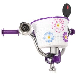 Велосипед детский Novatrack BUTTERFLY, диаметр колёс 16", со съёмными колёсами, с корзиной, белый, фиолетовый