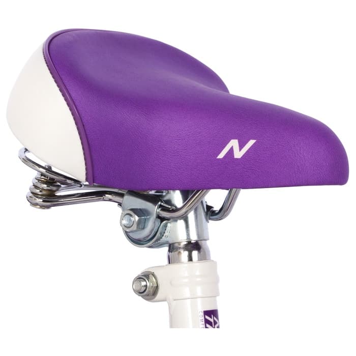 Велосипед детский Novatrack BUTTERFLY, диаметр колёс 16", со съёмными колёсами, с корзиной, белый, фиолетовый