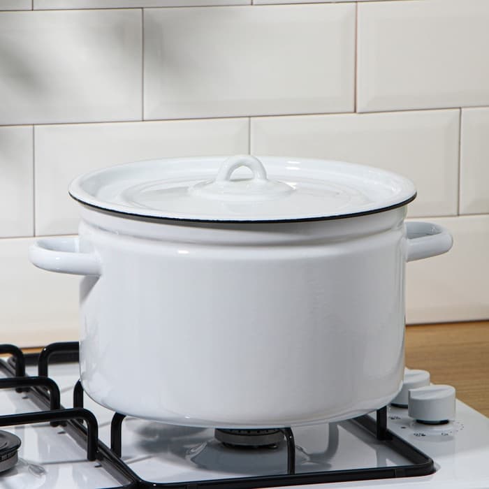 Кастрюля, 7 л, эмалированная сталь, МИКС