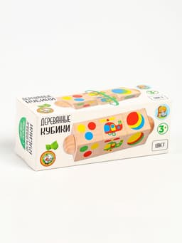 Кубики деревянные Десятое Королевство «Цвет», на оси, 3 кубика