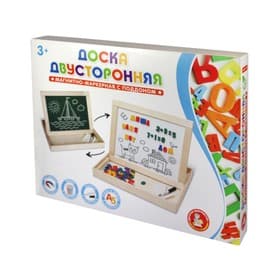 Магнитно-маркерная двухсторонняя доска Десятое Королевство, с поддоном, русский алфавит, цифры, знаки