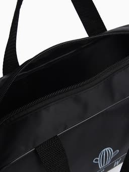 Косметичка-сумочка на молнии с сеткой, с ручками, с вышивкой, чёрная