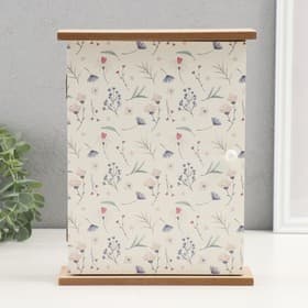 Ключница настенная «Цветы полевые», дерево, 6 крючков, 20×6.4×26 см