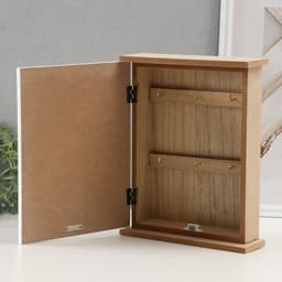 Ключница настенная «Цветы полевые», дерево, 6 крючков, 20×6.4×26 см