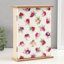 Ключница настенная «Фрукты и ягоды», дерево, 6 крючков, 20×6.4×26 см