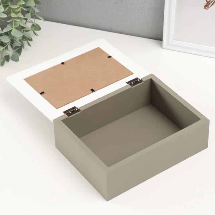 Шкатулка для украшений с фоторамкой 10×15 см «Классика», дерево, 20×15×7.5 см