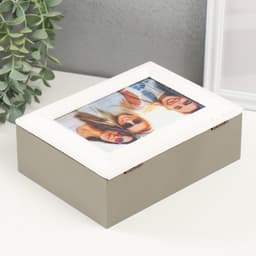 Шкатулка для украшений с фоторамкой 10×15 см «Классика», дерево, 20×15×7.5 см