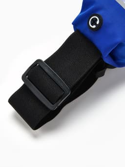 Сумка для бега на пояс, со светоотражающими элементами, прозрачный карман для телефона, 24×0.3×10 см, синяя