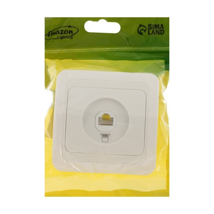 Розетка компьютерная Luazon Lighting «Орион», скрытая, IP20, одноместная, белая