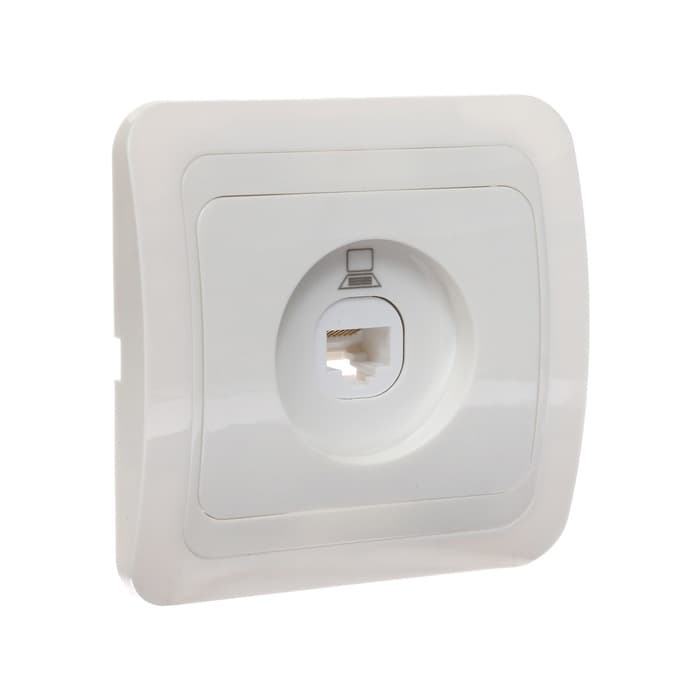 Розетка компьютерная Luazon Lighting «Орион», скрытая, IP20, одноместная, белая