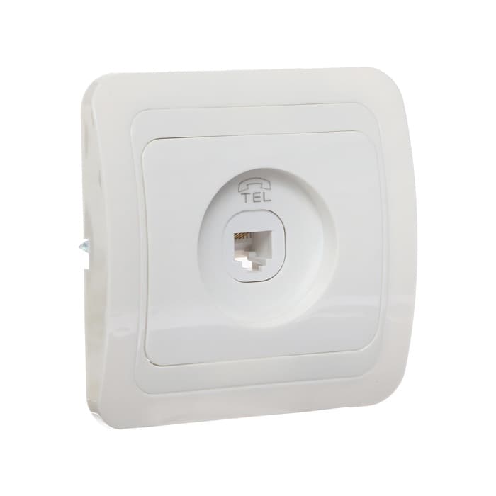 Розетка телефонная Luazon Lighting «Орион», скрытая, IP20, одноместная, белая