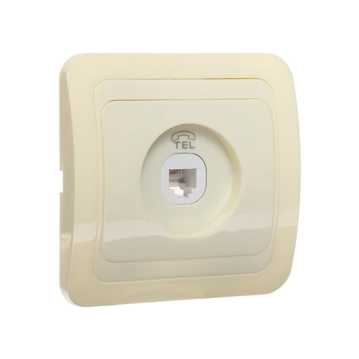 Розетка телефонная Luazon Lighting «Орион», скрытая, IP20, одноместная, бежевая