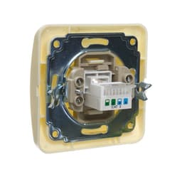 Розетка телефонная Luazon Lighting «Орион», скрытая, IP20, одноместная, бежевая