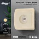 Розетка телефонная Luazon Lighting «Орион», скрытая, IP20, одноместная, бежевая