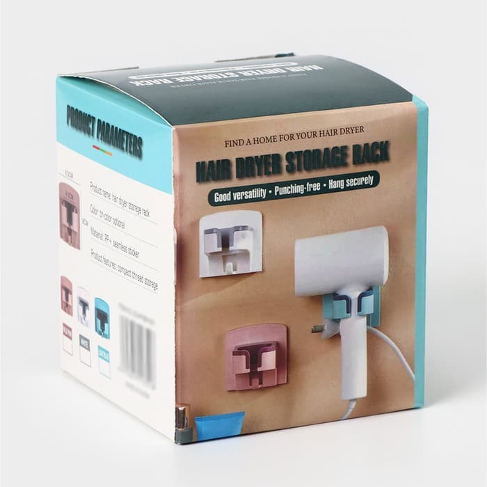 Держатель для фена, 9×9×10 см, розовый