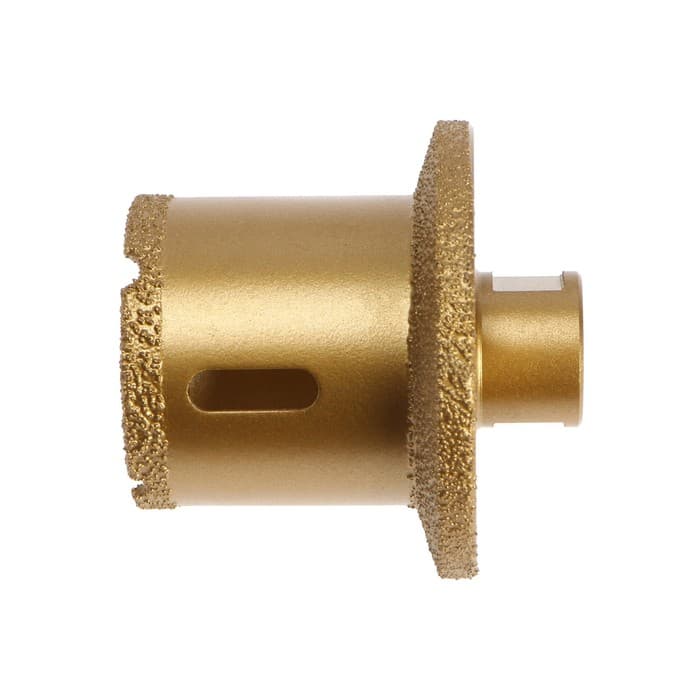 Коронка алмазная ТУНДРА, для УШМ, для отверстий под слив, по плитке, мрамору, 45/65 мм, М14