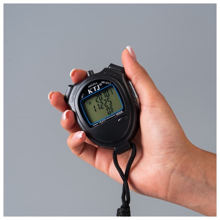 Секундомер ТА 230, 8.2×6.5×2 см, 30 отсечек, обратный отсчёт, будильник, часы, календарь