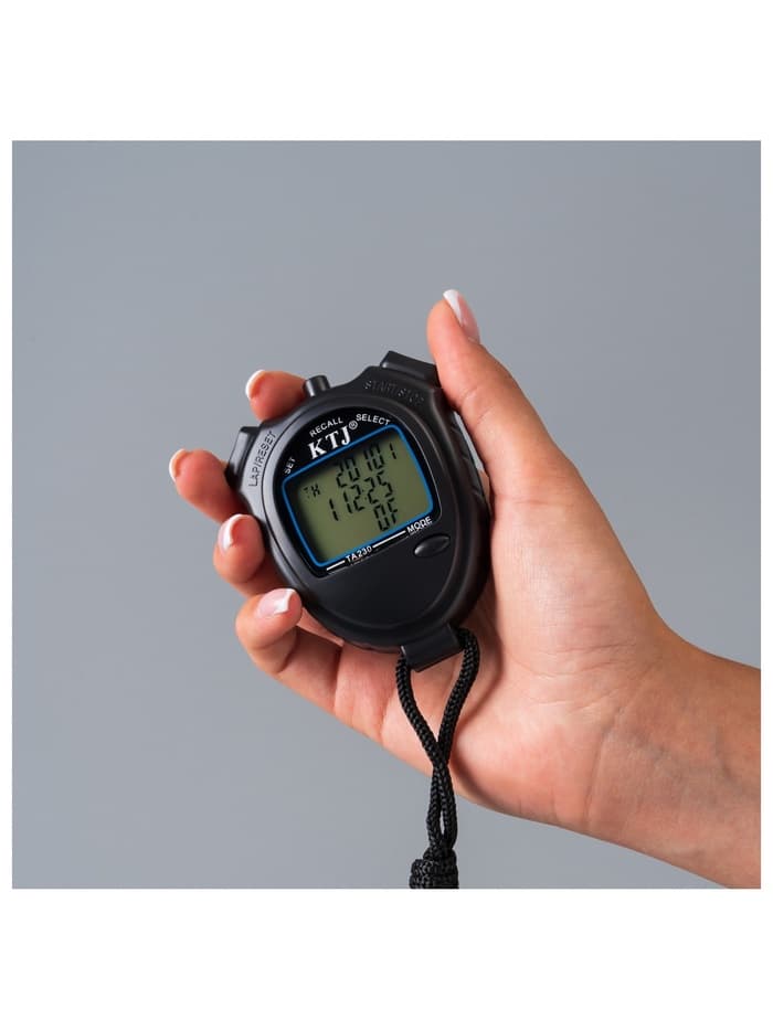 Секундомер ТА 230, 8.2×6.5×2 см, 30 отсечек, обратный отсчёт, будильник, часы, календарь