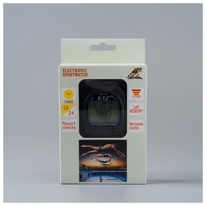 Секундомер ТА 230, 8.2×6.5×2 см, 30 отсечек, обратный отсчёт, будильник, часы, календарь