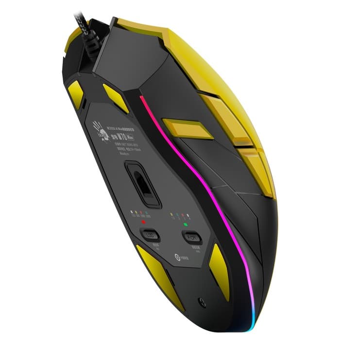Мышь A4Tech Bloody W70 Max Punk, оптическая, 10000 DPI, USB, 11 кнопок, жёлтая