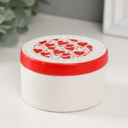 Шкатулка для украшений «Сердечки», керамика, 7.5×7.5×4.5 см