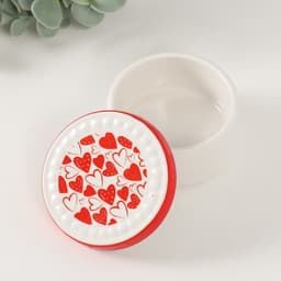 Шкатулка для украшений «Сердечки», керамика, 7.5×7.5×4.5 см