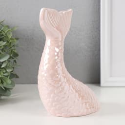 Копилка для денег «Хвост русалки», керамика, розовый перламутр, 16×9×18.8 см