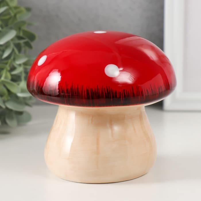 Копилка для денег «Мухоморчик», керамика, 13.3×13.3×13.3 см