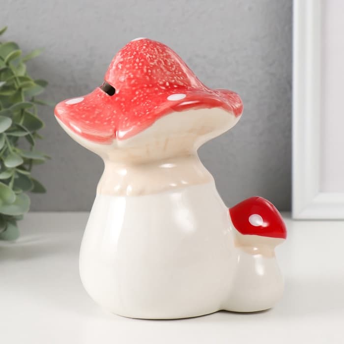 Копилка для денег «Два мухоморчика», керамика, 12×9×15.5 см