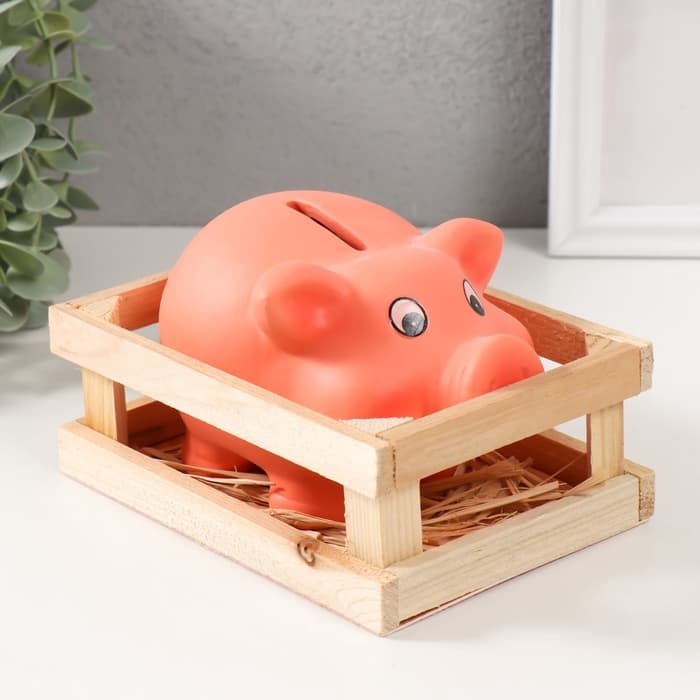 Копилка для денег «Хрюша в загоне», керамика, 14.5×10.5×10.5 см