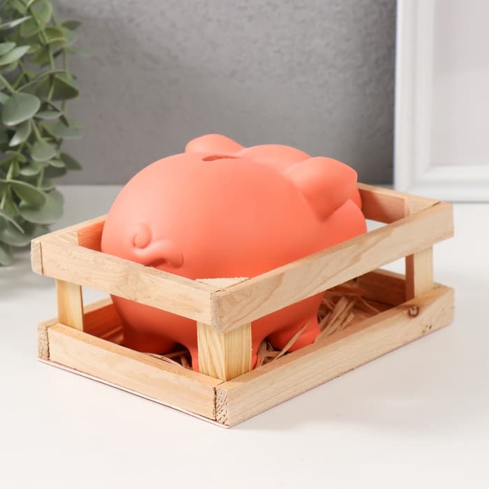 Копилка для денег «Хрюша в загоне», керамика, 14.5×10.5×10.5 см