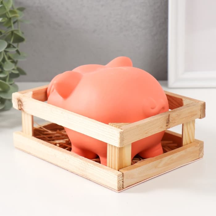 Копилка для денег «Хрюша в загоне», керамика, 14.5×10.5×10.5 см