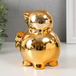 Копилка для денег «Две золотые свинки - пирамида», керамика, 12.5×8×14 см