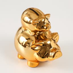 Копилка для денег «Две золотые свинки - пирамида», керамика, 12.5×8×14 см