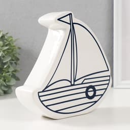 Копилка для денег «Парусник», керамика, белый, 20×5.2×19.5 см