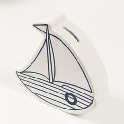 Копилка для денег «Парусник», керамика, белый, 20×5.2×19.5 см