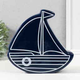 Копилка для денег «Парусник», керамика, синий, 20×5.2×19.5 см