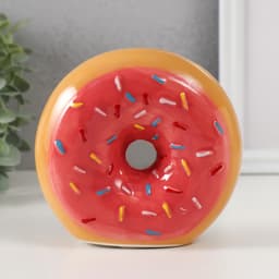 Копилка для денег «Пончик в глазури с посыпкой», керамика, 12.5×4.7×11.7 см